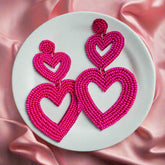 Pink Heat Drops Earrings – Three Hearts, One Flirty Vibe! 💖🔥