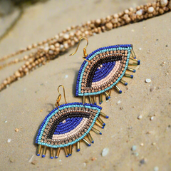 Evil eye taasle drop earing