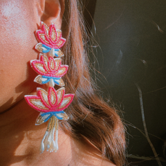 Lotus Drop Beaded Earing