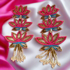 Lotus Drop Beaded Earing