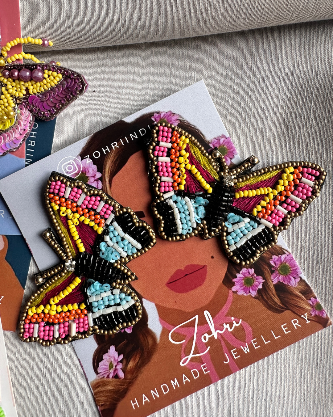 Multicoloured Butterfly Earing