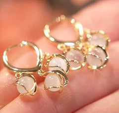 White Hoop Baali Jhumkas